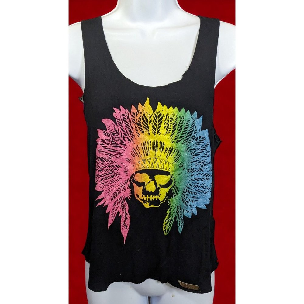 Pink Collection Rainbow Skull Tank Top